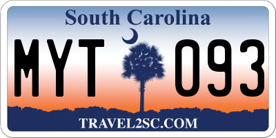 SC license plate MYT093