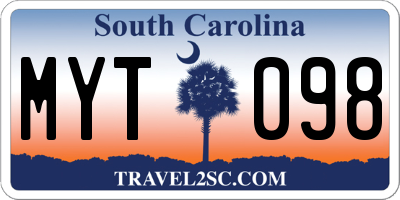 SC license plate MYT098