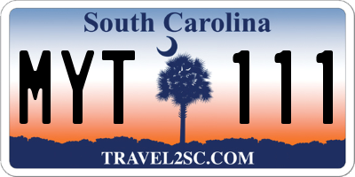 SC license plate MYT111
