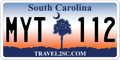 SC license plate MYT112