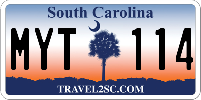 SC license plate MYT114