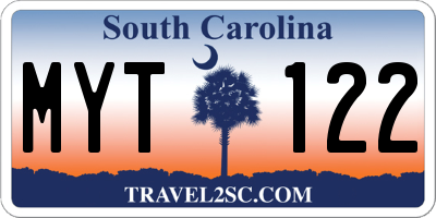 SC license plate MYT122