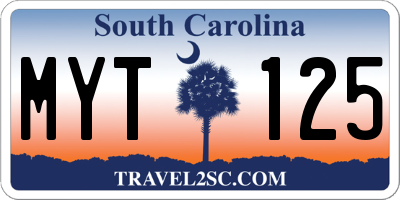 SC license plate MYT125