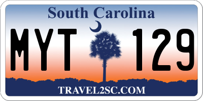 SC license plate MYT129