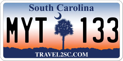 SC license plate MYT133