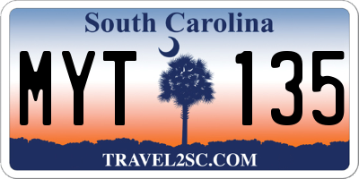 SC license plate MYT135