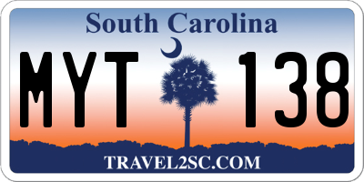 SC license plate MYT138