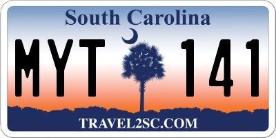 SC license plate MYT141