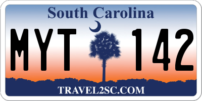 SC license plate MYT142