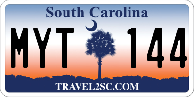 SC license plate MYT144