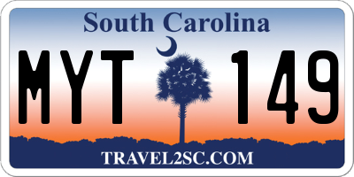 SC license plate MYT149