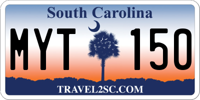 SC license plate MYT150