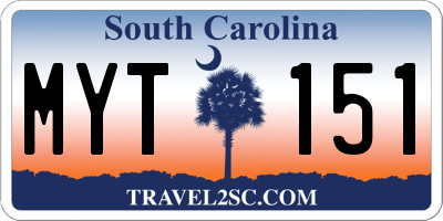 SC license plate MYT151