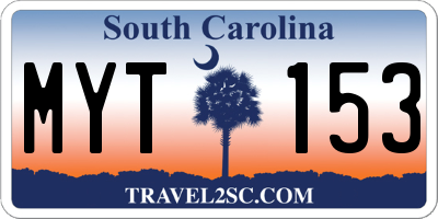 SC license plate MYT153