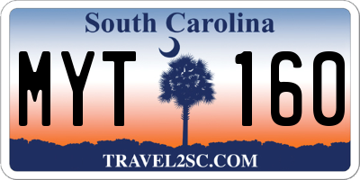 SC license plate MYT160