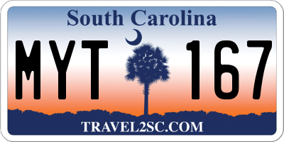 SC license plate MYT167