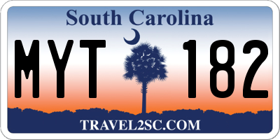 SC license plate MYT182