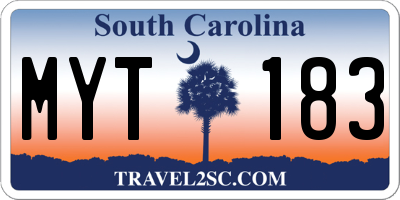 SC license plate MYT183
