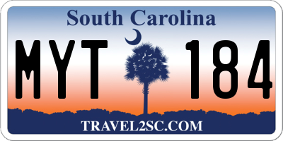 SC license plate MYT184