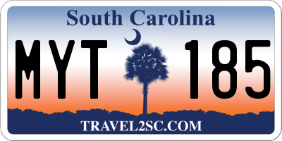 SC license plate MYT185
