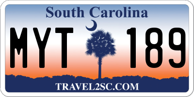 SC license plate MYT189