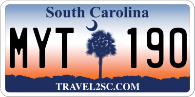SC license plate MYT190