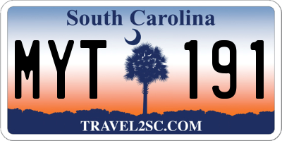 SC license plate MYT191