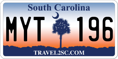 SC license plate MYT196