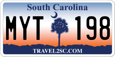 SC license plate MYT198