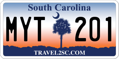 SC license plate MYT201