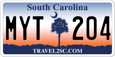 SC license plate MYT204