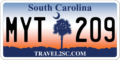 SC license plate MYT209