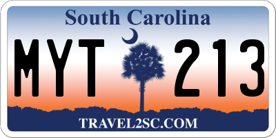 SC license plate MYT213