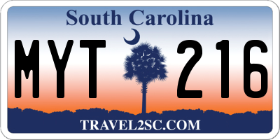 SC license plate MYT216
