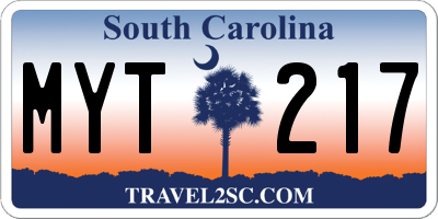 SC license plate MYT217