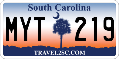 SC license plate MYT219