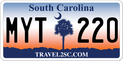 SC license plate MYT220