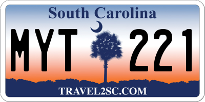 SC license plate MYT221