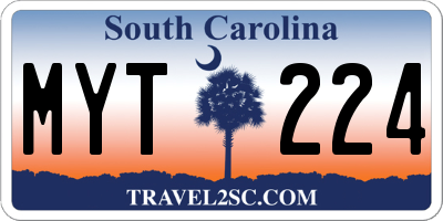 SC license plate MYT224
