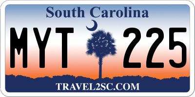 SC license plate MYT225