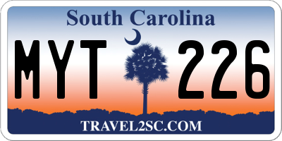 SC license plate MYT226