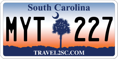 SC license plate MYT227
