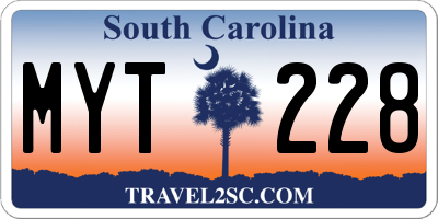 SC license plate MYT228