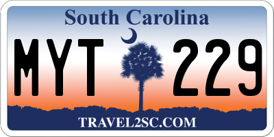 SC license plate MYT229