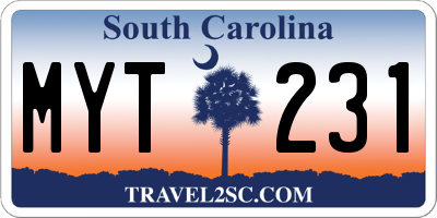 SC license plate MYT231