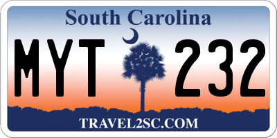 SC license plate MYT232