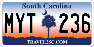 SC license plate MYT236