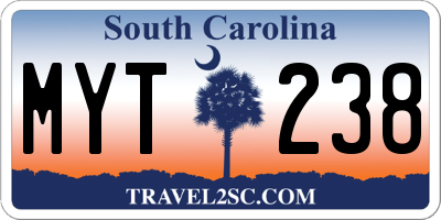 SC license plate MYT238