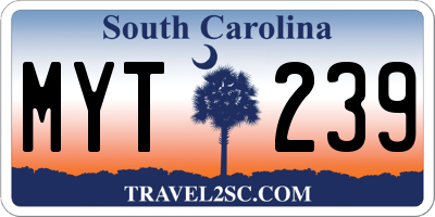 SC license plate MYT239