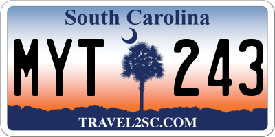 SC license plate MYT243